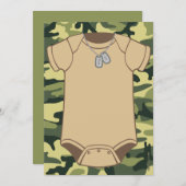 カムフラージュのベビーシャワー招待状 招待状 (正面/裏面)