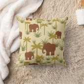 カムフラージュの象そしてやし クッション (ブランケット)