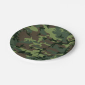 カムフラージュの迷彩柄の緑のブラウンパターン ペーパープレート (アングル)