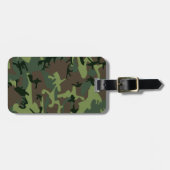 カムフラージュの迷彩柄の緑のブラウンパターン ラゲッジタグ (正面横)