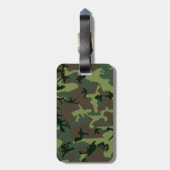 カムフラージュの迷彩柄の緑のブラウンパターン ラゲッジタグ (裏面縦)