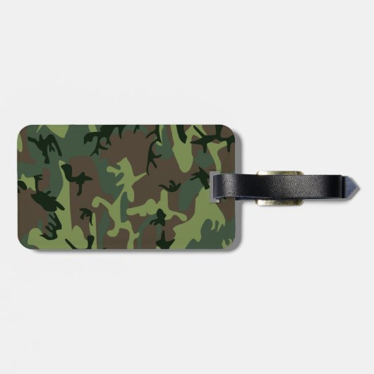 カムフラージュの迷彩柄の緑のブラウンパターン ラゲッジタグ (裏面横)