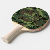 カムフラージュの迷彩柄の緑のブラウンパターン 卓球ラケット (正面アングル)