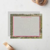 カムフラージュ及びピンクパーソナライズで平らなNotecard ノートカード (正面/裏面インサイチュ)