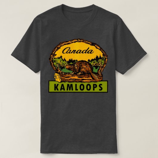 カムループスBCカナダヴィンテージ旅行 Tシャツ (デザイン正面)