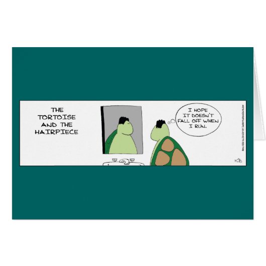 カメおもしろいとヘアピースのカード (正面横)