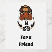 カメおもしろいの冷たいモノグラム ワインラベル (シングルラベル)