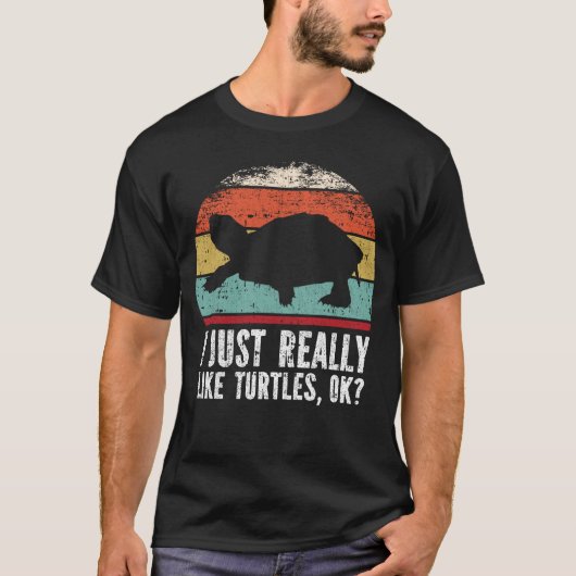 カメおもしろいは本当に好き? Tシャツ (正面)