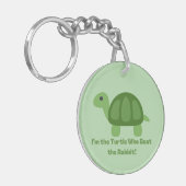 カメおもしろいは私がウサギをビートしたカメ キーホルダー (正面左)