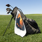 カメおもしろいハロウィーンシルエット不気味カメ ゴルフタオル (グリーン)