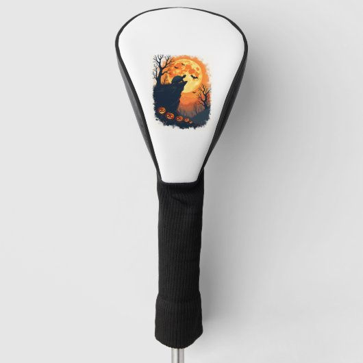 カメおもしろいハロウィーンシルエット不気味カメ ゴルフヘッドカバー (正面)