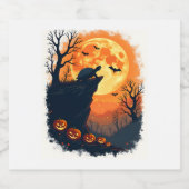 カメおもしろいハロウィーンシルエット不気味カメ スパークリングワインラベル (シングルラベル)