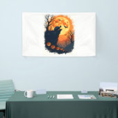 カメおもしろいハロウィーンシルエット不気味カメ 横断幕 (トレードショー)