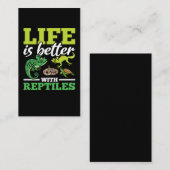 カメおもしろいレオンスネークゲッコカメ爬虫類愛好家 名刺 (正面/裏面)