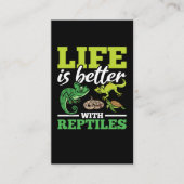 カメおもしろいレオンスネークゲッコカメ爬虫類愛好家 名刺 (正面)