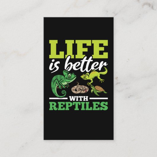 カメおもしろいレオンスネークゲッコカメ爬虫類愛好家 名刺 (正面)