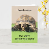 カメおもしろい誕生日カード カード (黄色い花)