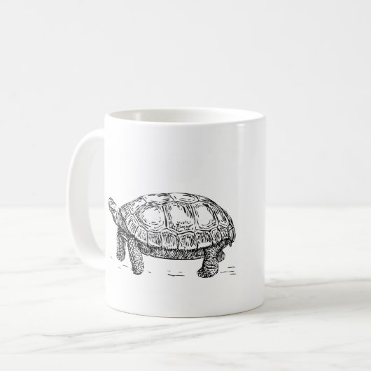 カメおよびノウサギのマグ コーヒーマグカップ (正面左)