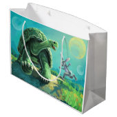 カメおよびノウサギの芸術 ラージペーパーバッグ (裏面アングル)