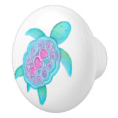 カメお洒落の水彩画の扉 セラミックノブ (右)