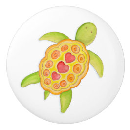 カメお洒落の水彩画の扉 セラミックノブ