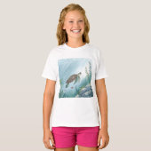 カメがいる水中世界 Tシャツ (正面フル)