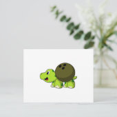 カメがボウリングでボウリングボールを持ってる ポストカード (スタンド正面)