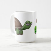 カメが付いている傾き及び芽のロゴのマグ コーヒーマグカップ (正面左)
