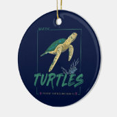 カメが大好きな女の子の為に Save the Turtles セラミックオーナメント (左)