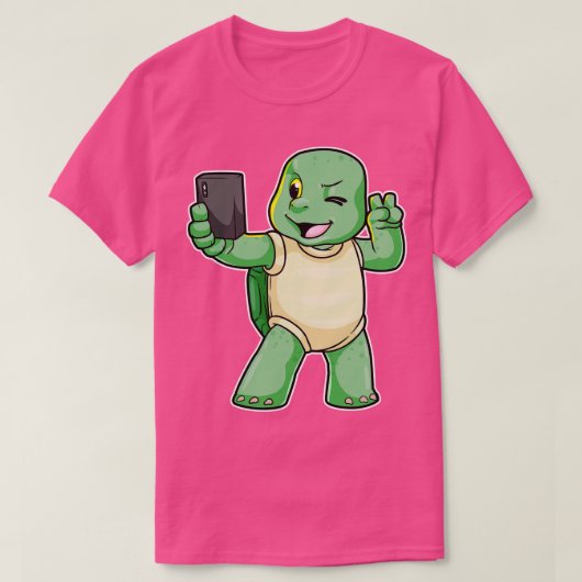 カメが自撮り1 Tシャツ (デザイン正面)