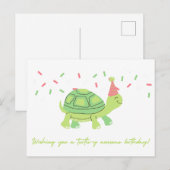 カメっぽくて最高の誕生日を!カード ポストカード (正面/裏面)