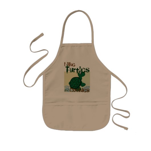 カメとクッキー 子供用エプロン (正面)