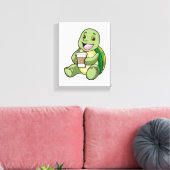 カメとシェル&コーヒー行く キャンバスプリント (インサイチュ (リビング))