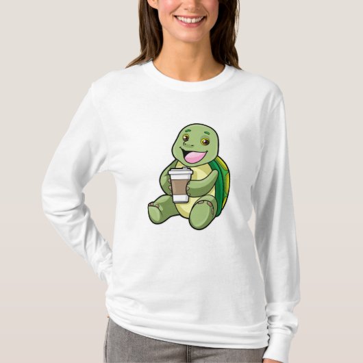 カメとシェル&コーヒー行く Tシャツ (正面)