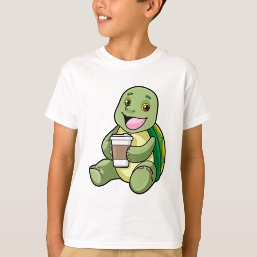 カメとシェル&コーヒー行く Tシャツ (正面)