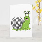 カメとチェス盤 カード (黄色い花)