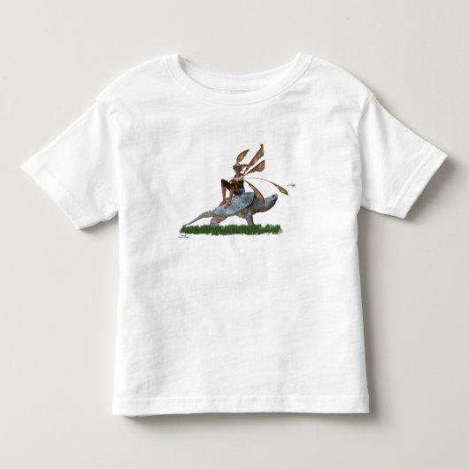 カメに乗った妖精 トッドラーTシャツ トドラーTシャツ (正面)