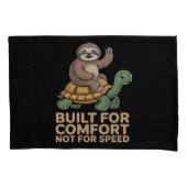 カメに乗るナマケモノの面白グッズ 枕カバー (正面)