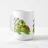 カメに気を取られがち | かわいい海洋生物のマグカップ コーヒーマグカップ (正面左)