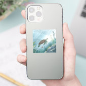 カメのいる水中世界 シール (スマートフォン)