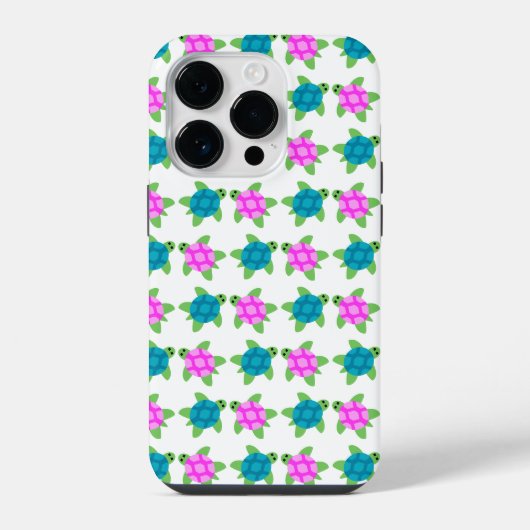カメのくつろぎデザイン Apple iPhone 14 Proケース iPhoneケース (裏面)