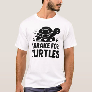 カメのためにブレーキを踏む 面白いカメ好きデザイン Tシャツ