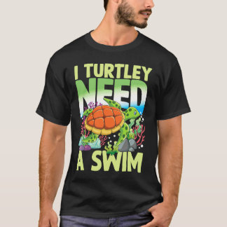 カメのためのスイムTURTLEY Tシャツ