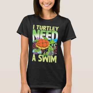カメのためのスイムTURTLEY Tシャツ