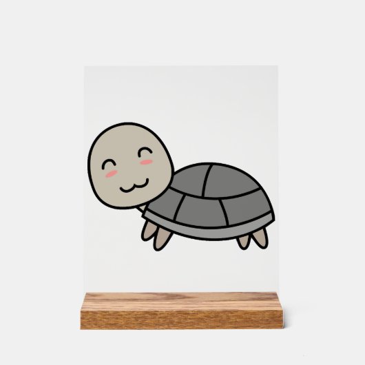カメのキャラクター動物 アクリルサイン (正面)