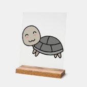 カメのキャラクター動物 アクリルサイン (傾斜)