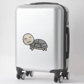 カメのキャラクター動物 シール (スーツケース)