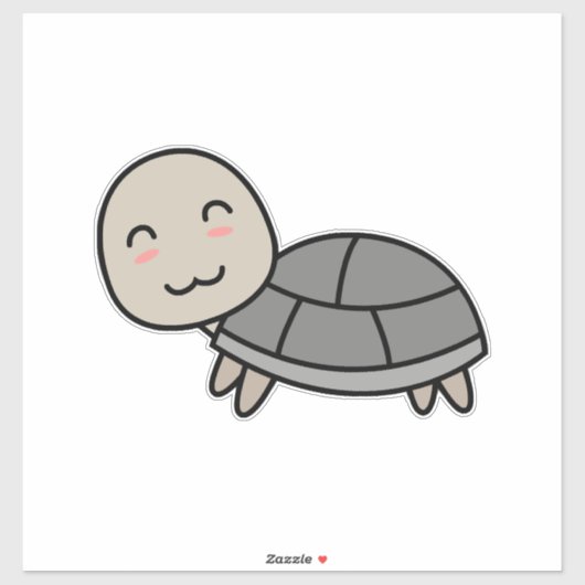 カメのキャラクター動物 シール (シート)