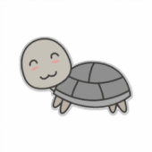 カメのキャラクター動物 シール (正面)