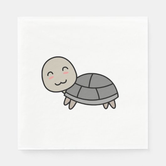 カメのキャラクター動物 スタンダードランチョンナプキン (正面)